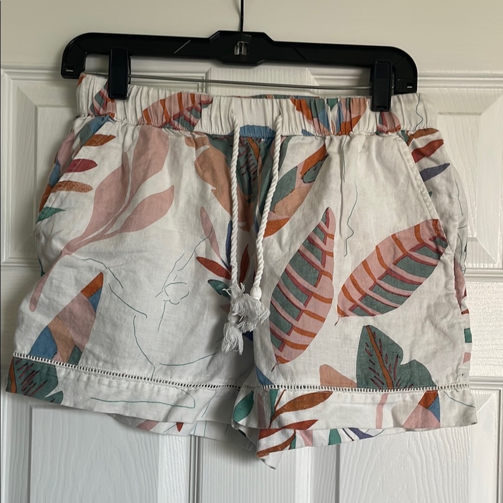 Women’s Cynthia Rowley Leaf Print Linen Shorts